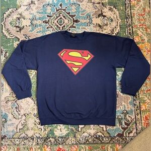Superman Crewneck Navy Sweatshirt Men’s Large Gildan